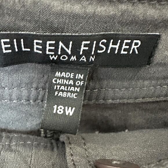 Eileen Fisher Linen Blend Pants Women’s 18w Wide Leg High Rise Grey - Picture 2 of 10